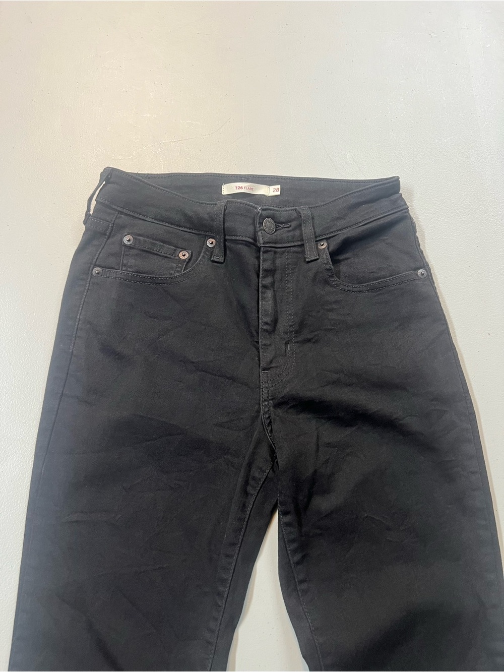 Levi’s 726 Flare Jeans Women’s Size 28 Black High Rise Flared Denim - Picture 3 of 12